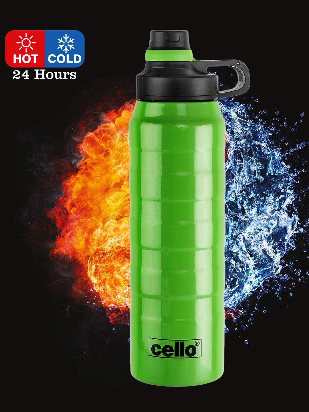 Cello Green Solid Stainless Steel Water Bottle 600 ml Price in India