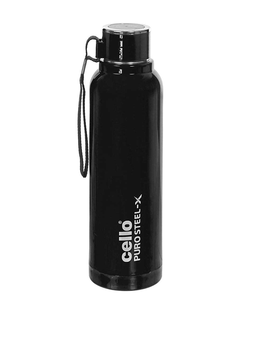 Cello Unisex Black Brand Logo Stainless Steel Water Bottle Price in India