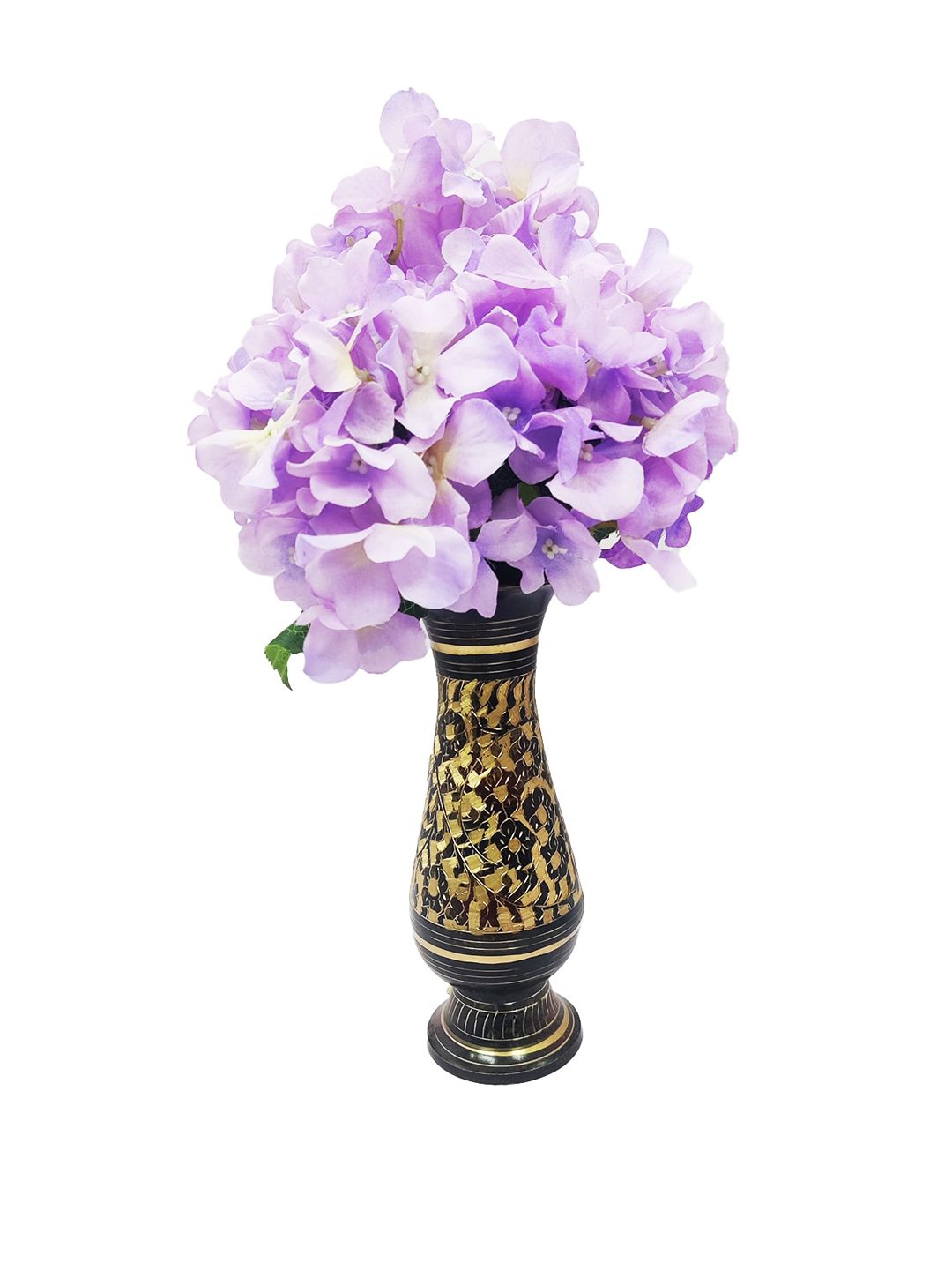 WENS Navy Black & Gold Toned Metal Flower Vase Price in India