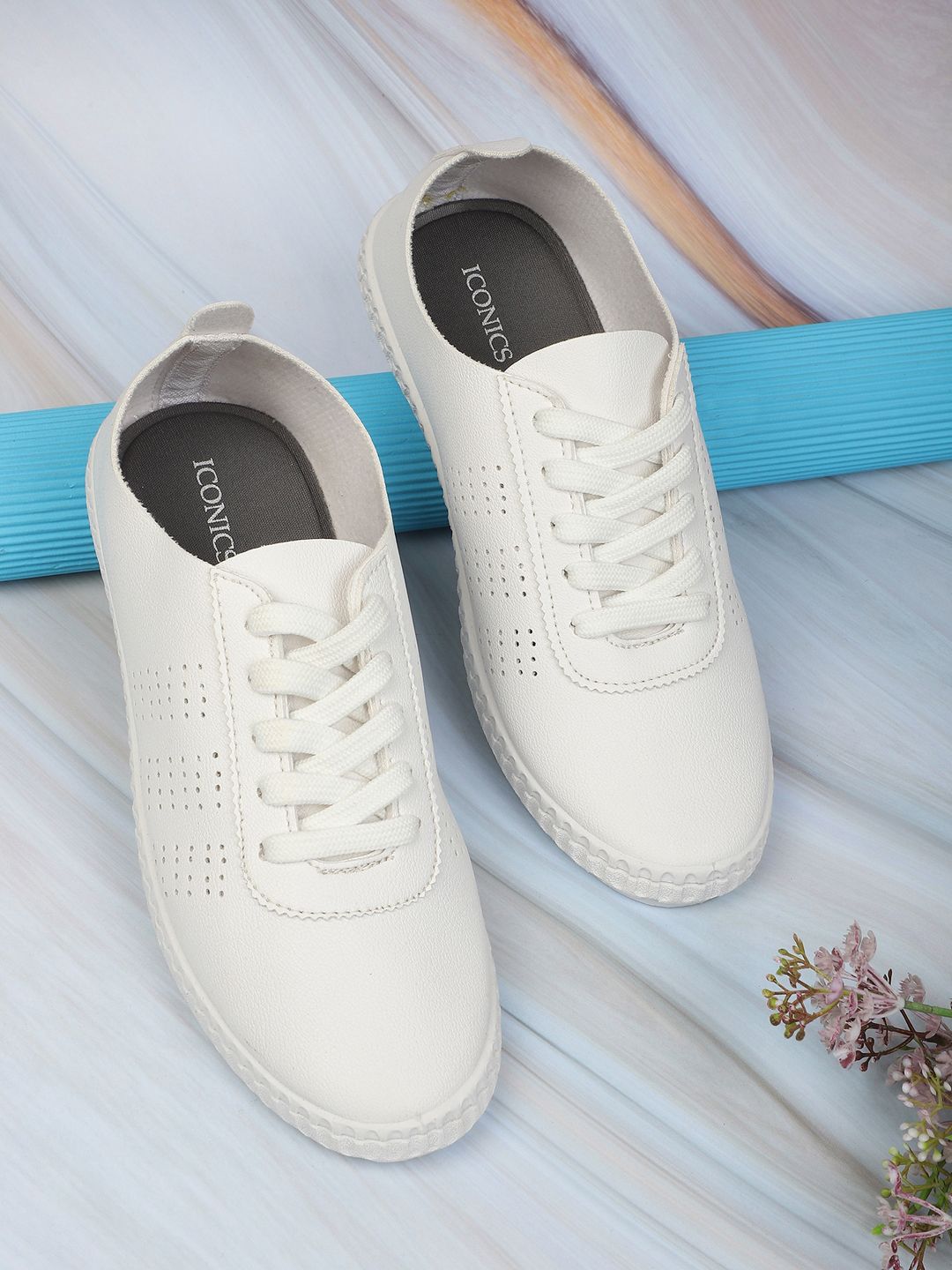 ICONICS Women White Sneakers