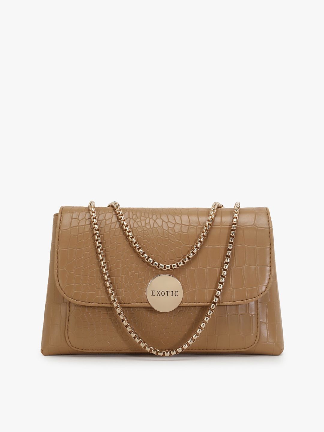 Exotic Tan PU Structured Sling Bag Price in India