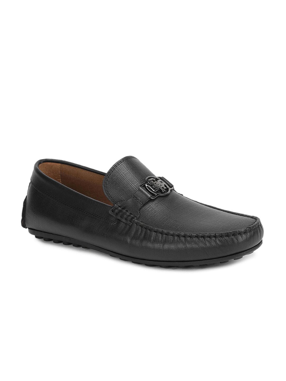 U S Polo Assn Men Black Leather Loafers