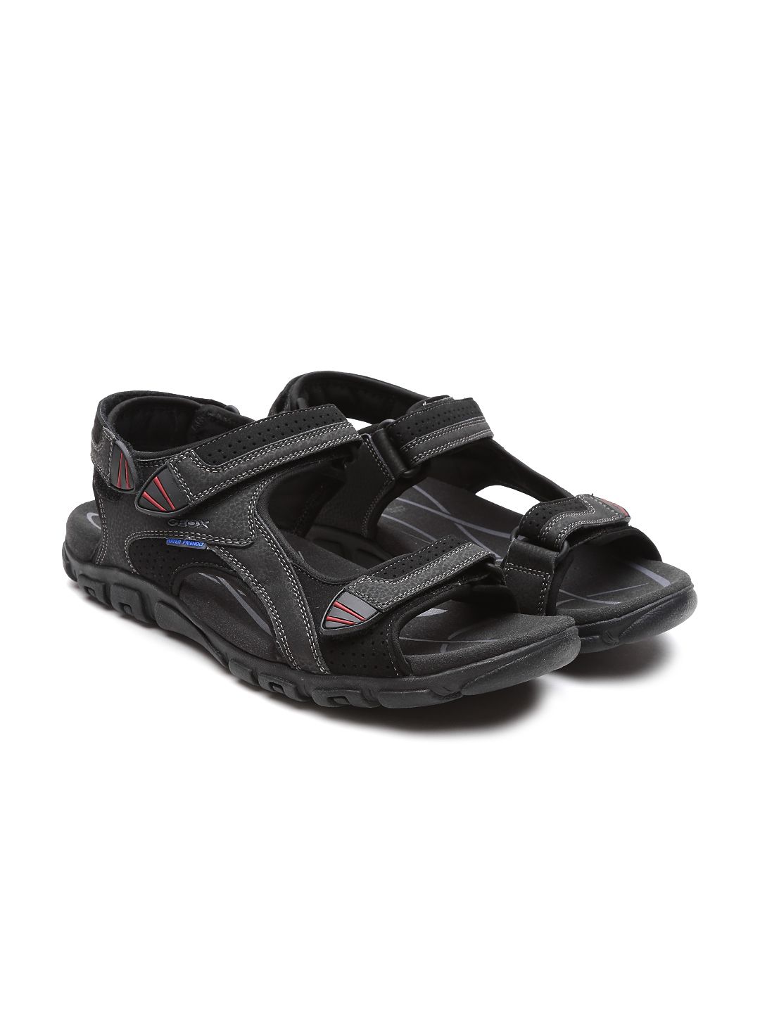 Buy Geox Respira Men Black Italian Patent Leather Sandals  display picture 2