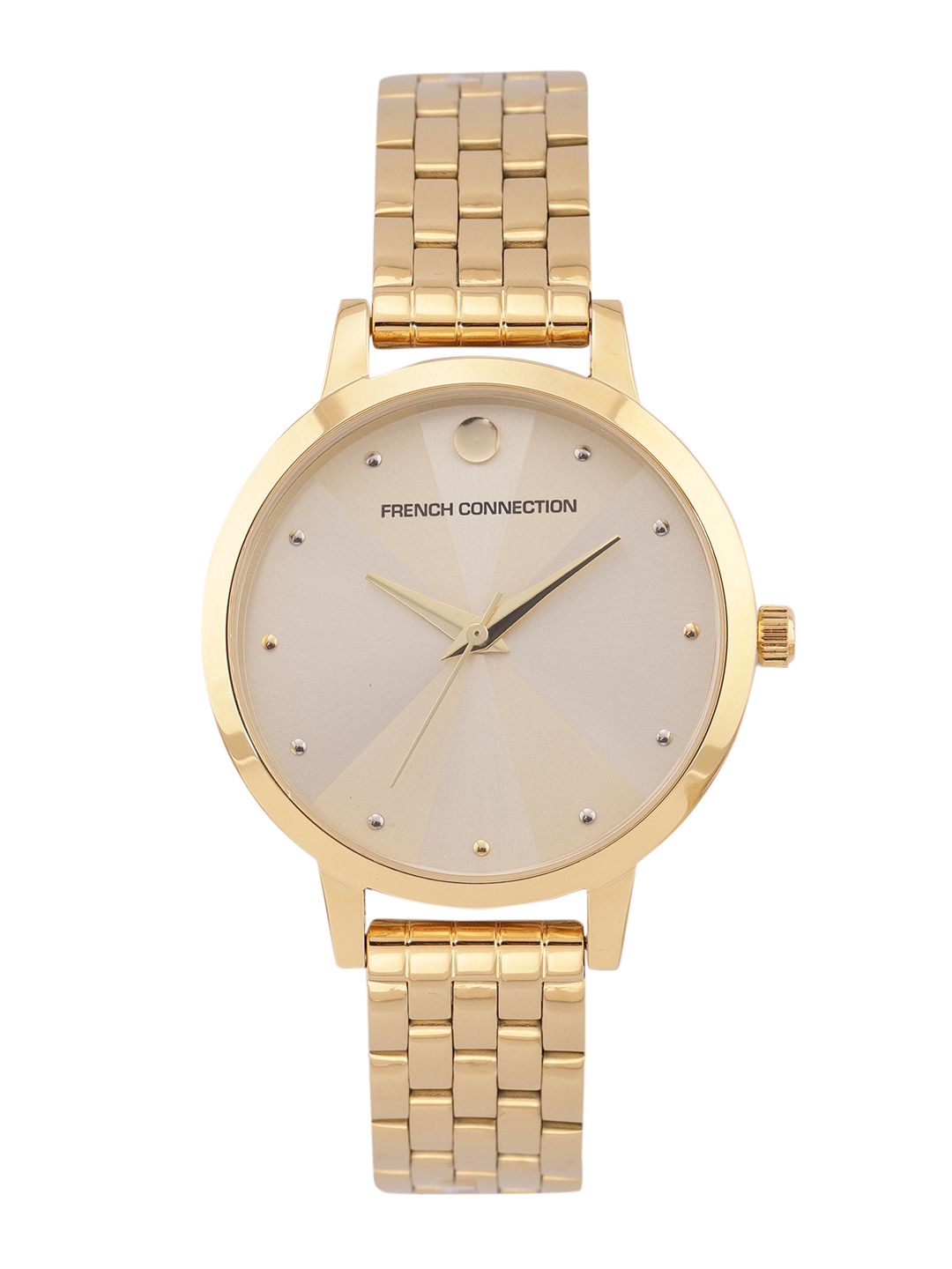 French Connection Women Gold-Toned Analogue Watch FCN00017C Price in India