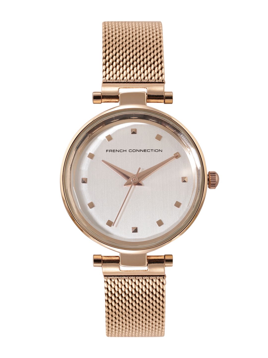 French Connection Women White Dial & Gold Toned Analogue Watch FCN00029D Price in India