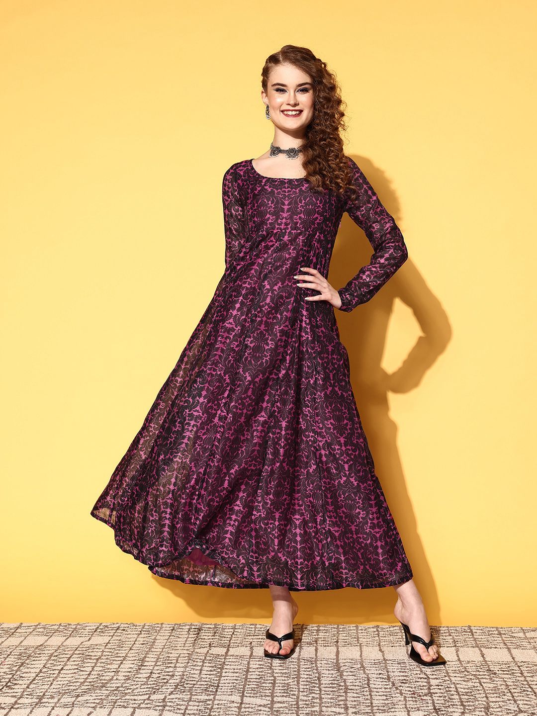 Shae by SASSAFRAS Women Pink Floral Desi Girl Dress Price in India