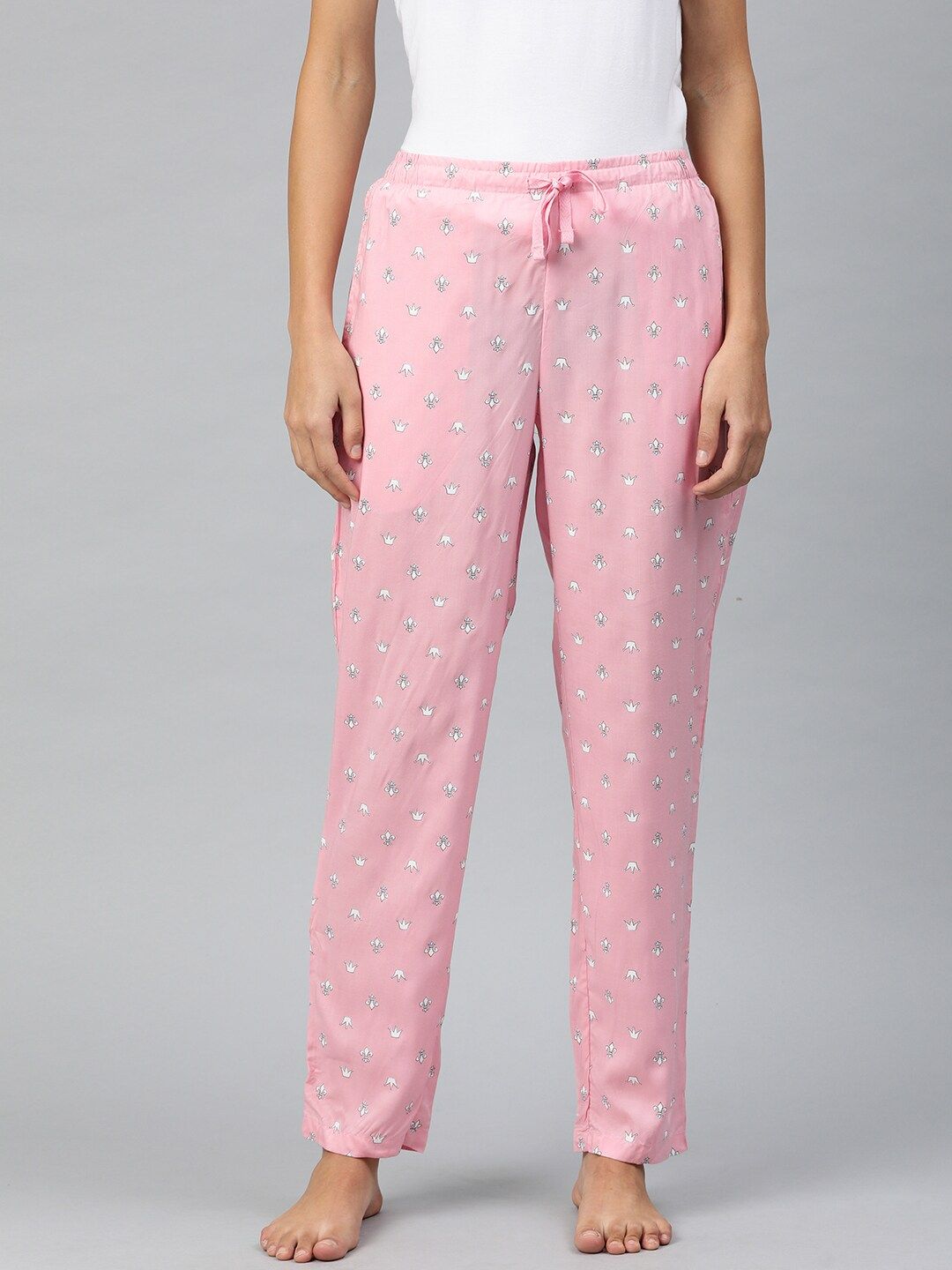 Van Heusen Women Pink Printed Lounge Pants Price in India