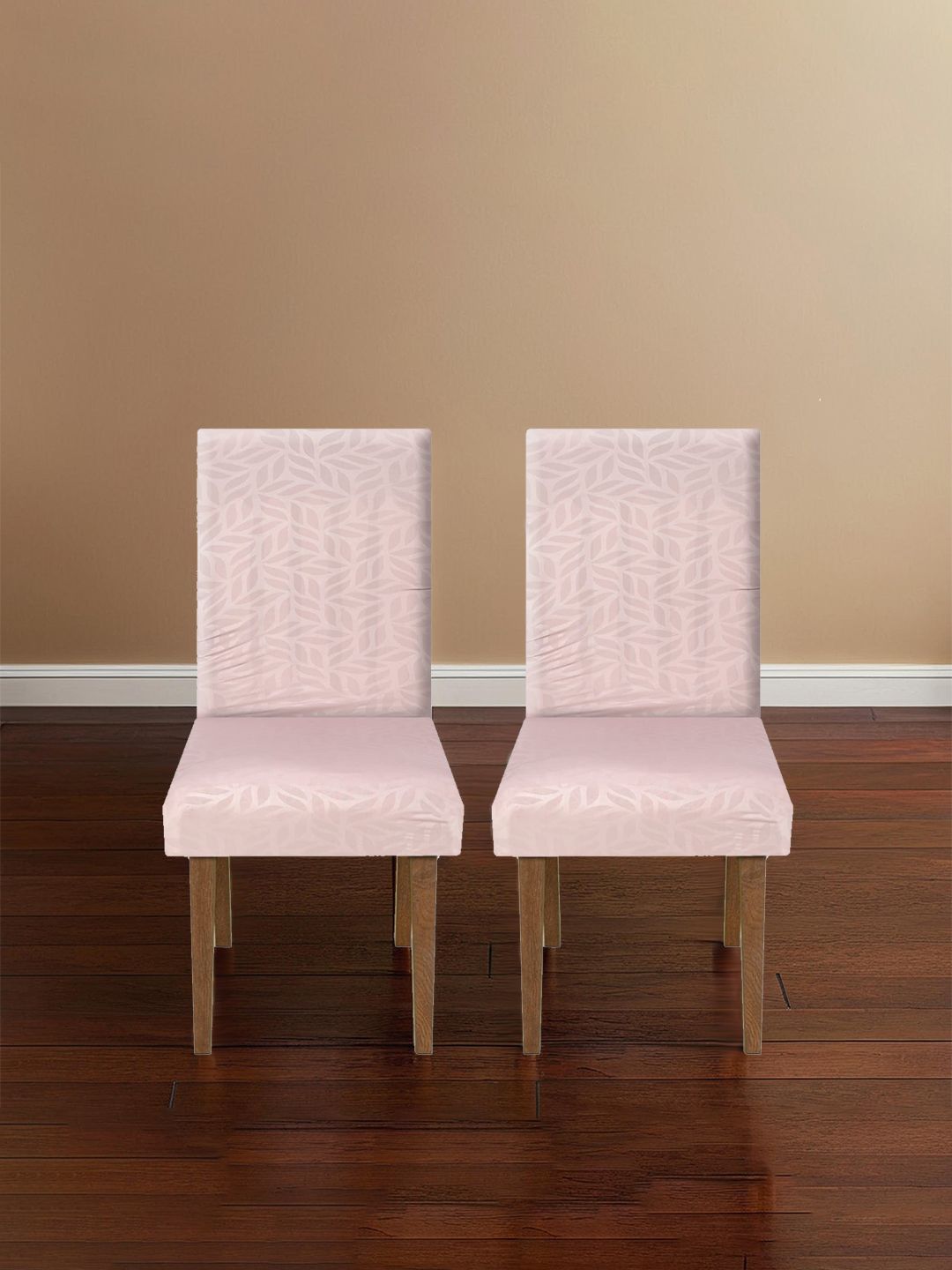 Kuber Industries Set of 2 Pink Floral Printed Chair Cover