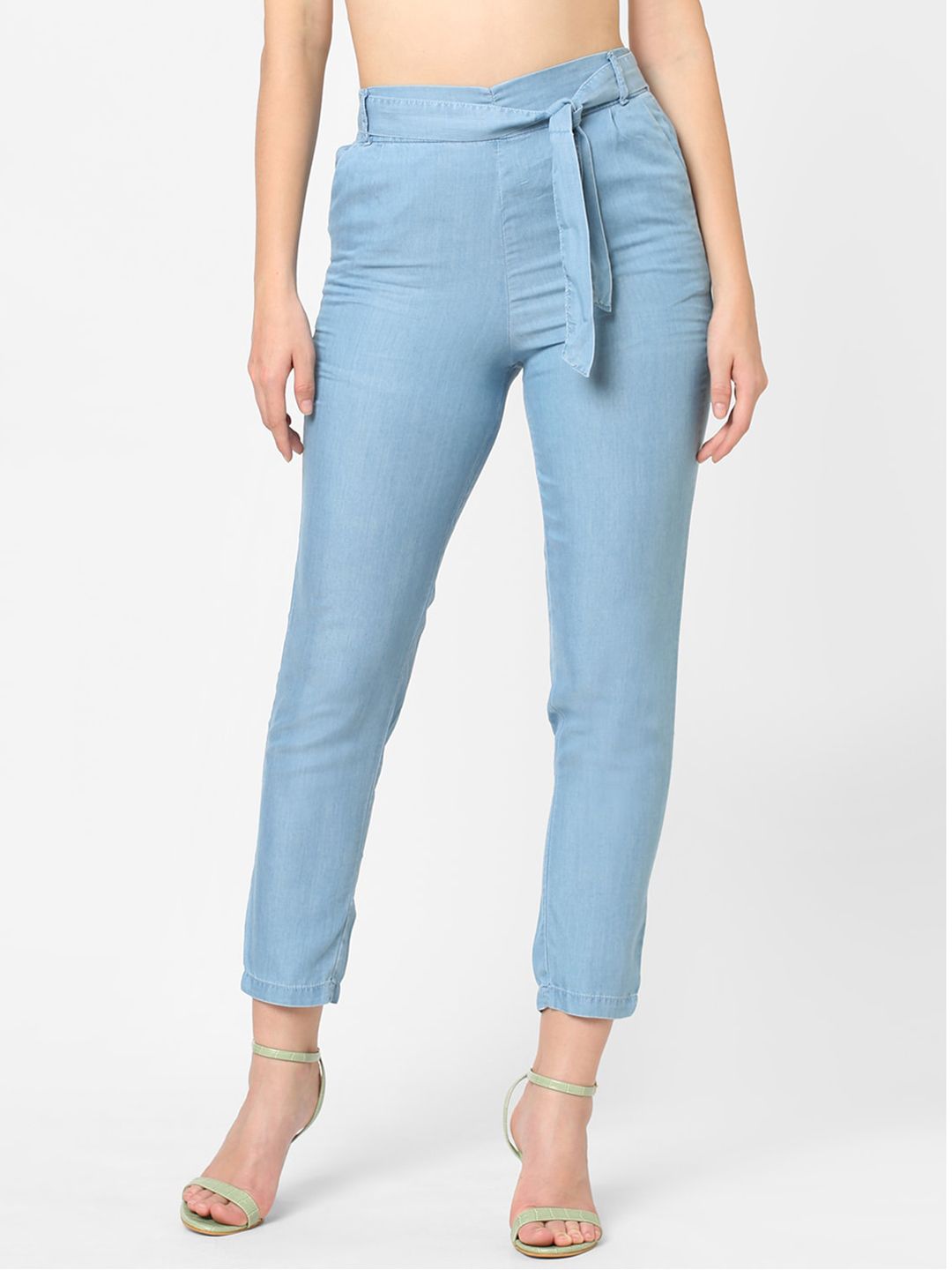Kraus Jeans Women Blue Loose Fit High-Rise Trousers Price in India