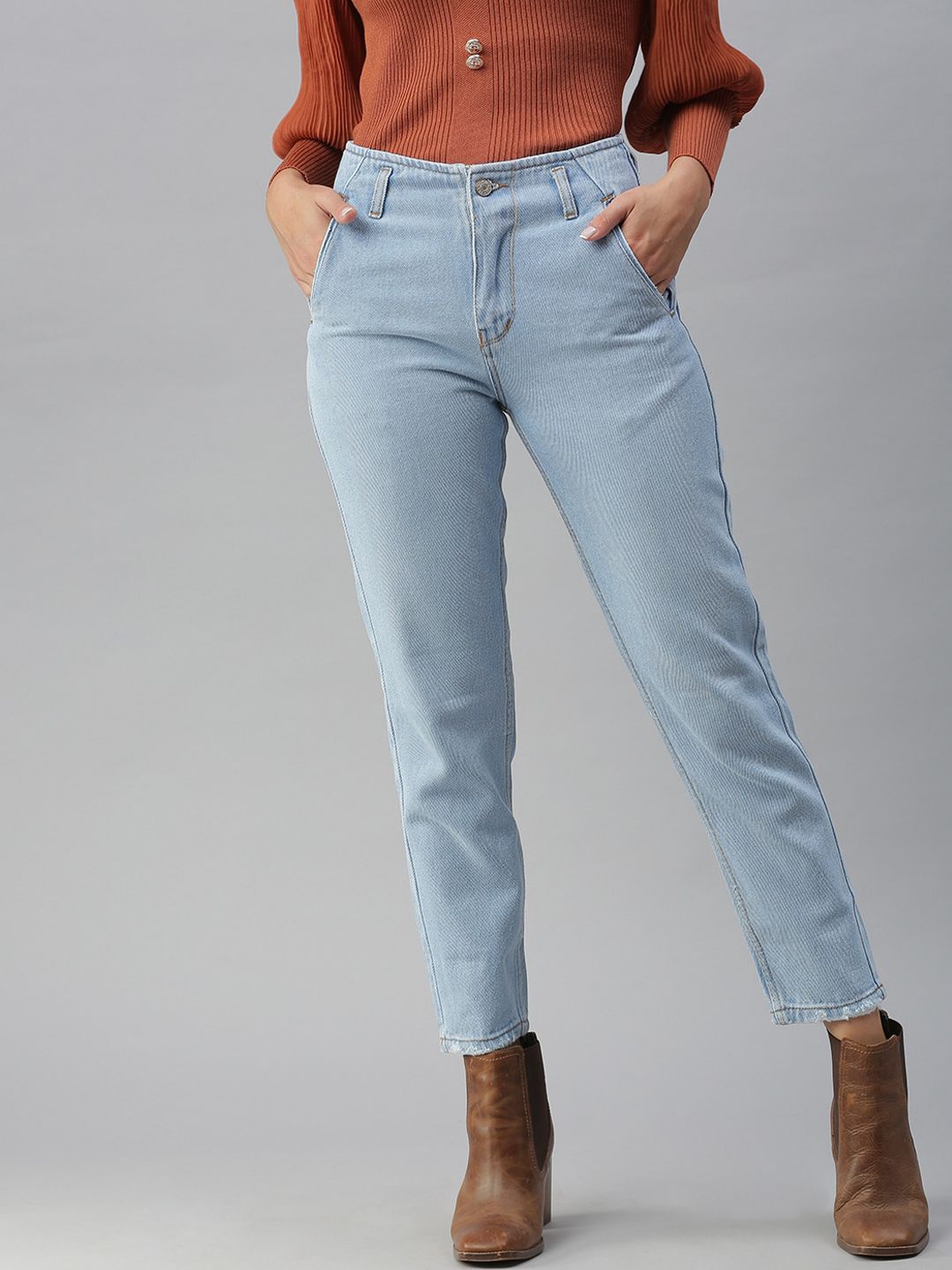 SHOWOFF Women Blue High-Rise Jeans Price in India