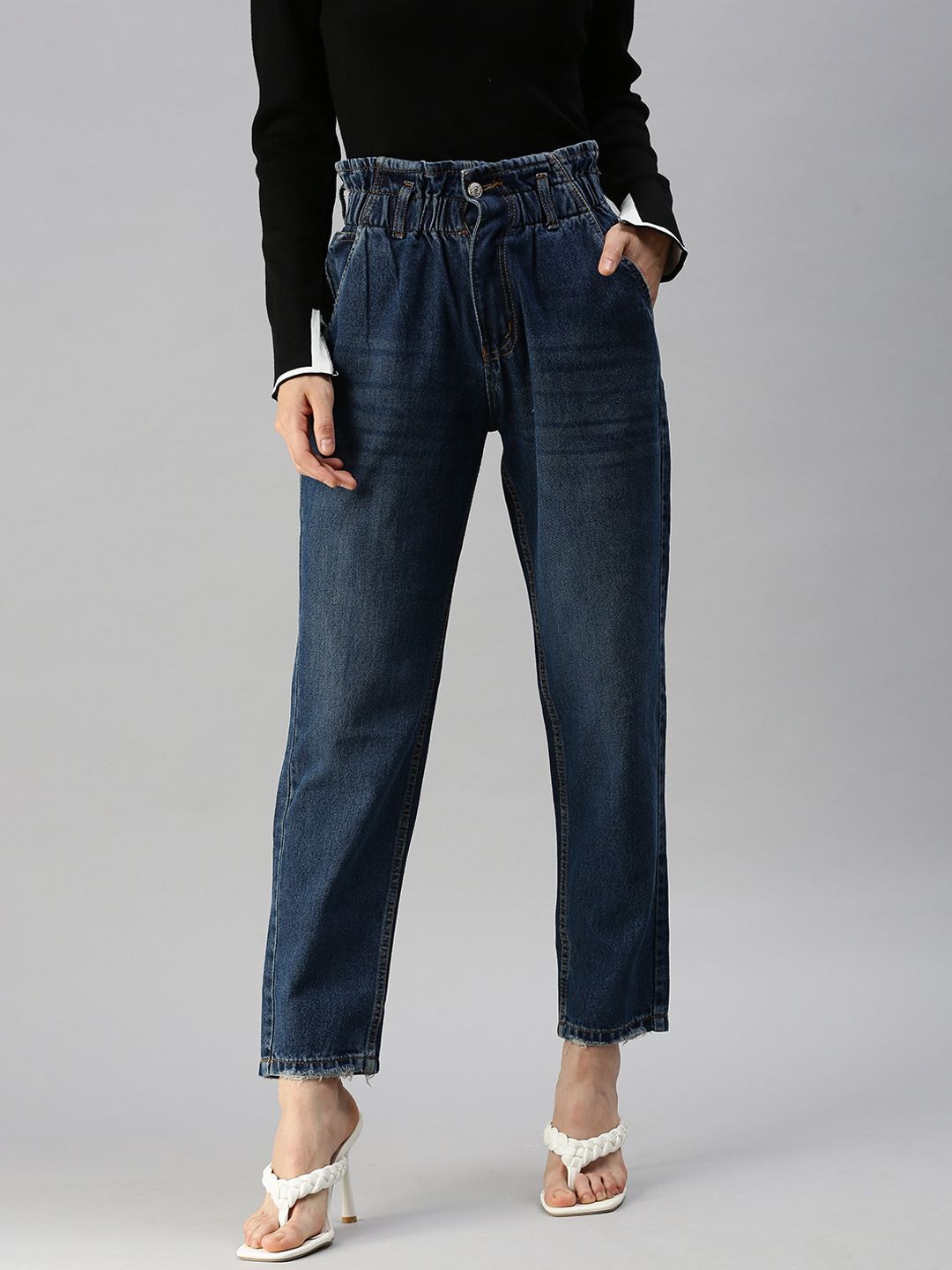 SHOWOFF Women Blue High-Rise Jeans Price in India