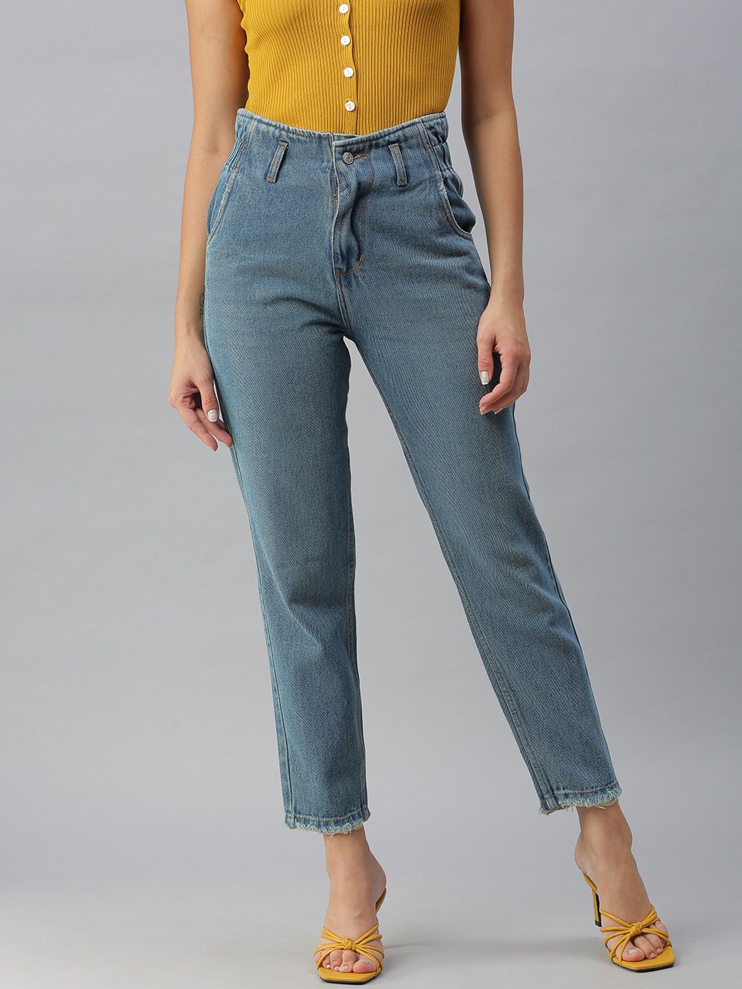 SHOWOFF Women Blue High-Rise Stretchable Jeans Price in India