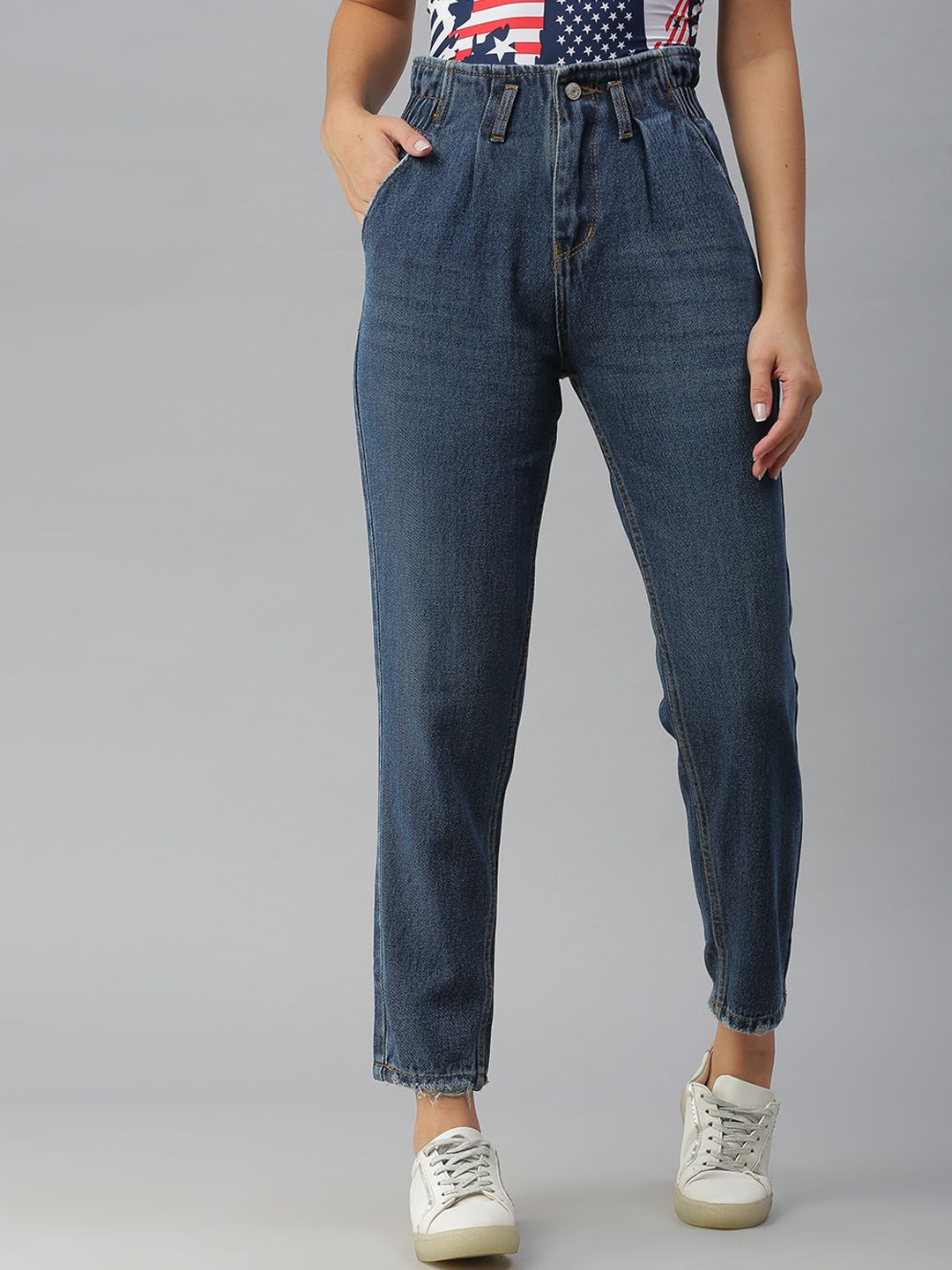 SHOWOFF Women Blue High-Rise Jeans Price in India