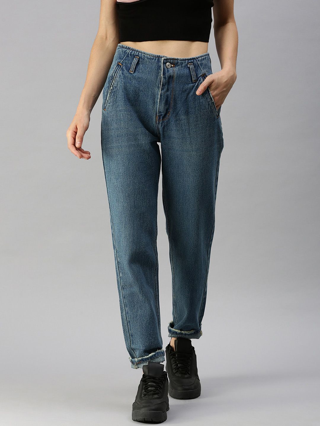 SHOWOFF Women Blue High-Rise Light Fade Jeans Price in India