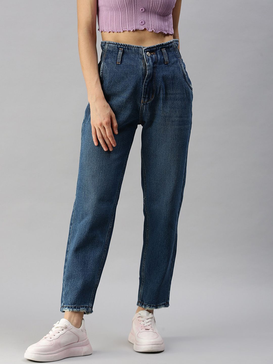 SHOWOFF Women Blue High-Rise Stretchable Jeans Price in India