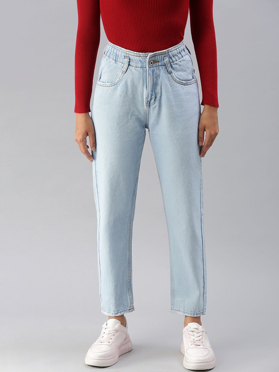 SHOWOFF Women Blue High-Rise Heavy Fade Jeans Price in India