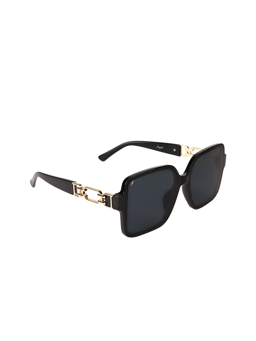 Floyd Unisex Black Lens & Black Square Sunglasses with UV Protected Lens 88893_Blk_Blk