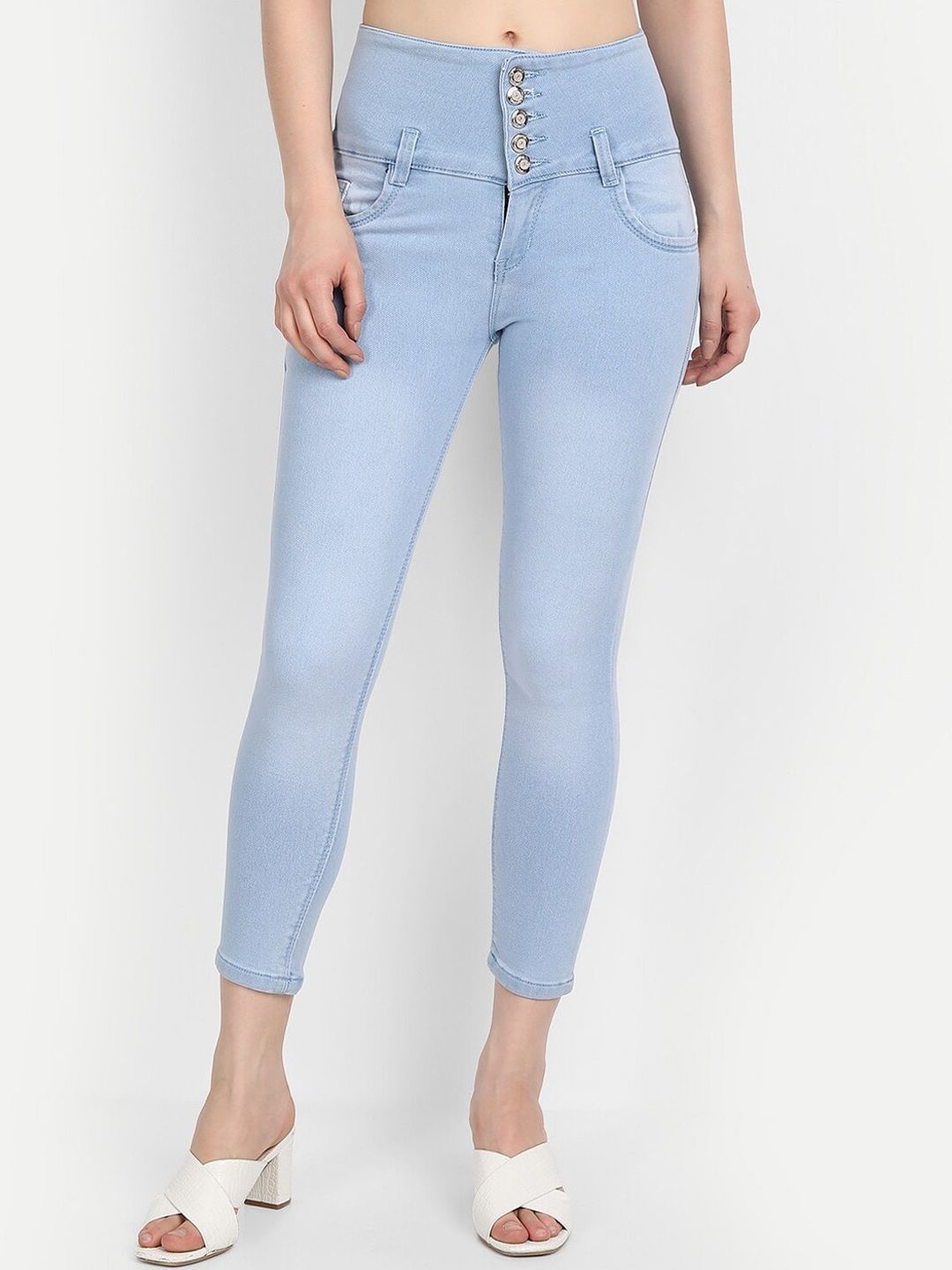 Next One Women Blue Comfort Skinny Fit High-Rise Jeans Price in India