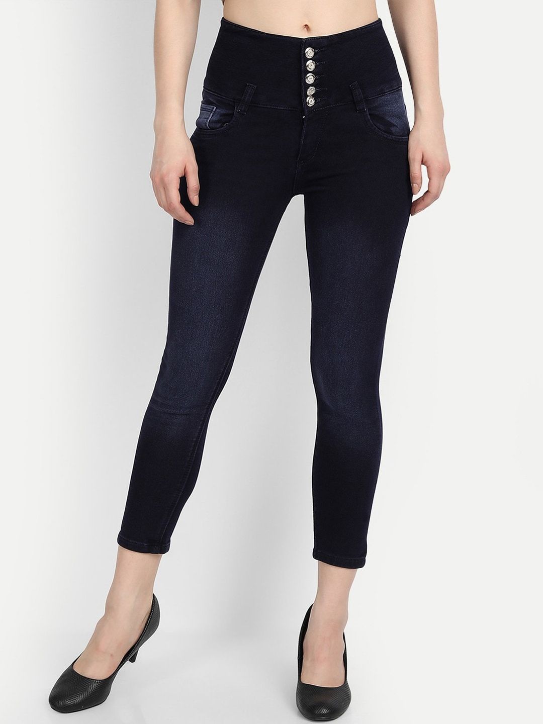 Next One Women Blue Comfort Skinny Fit High-Rise Jeans Price in India