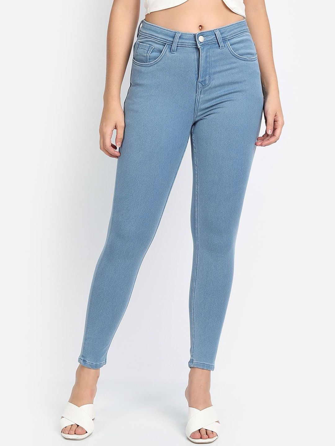 Next One Women Blue Comfort Skinny Fit High-Rise Jeans Price in India