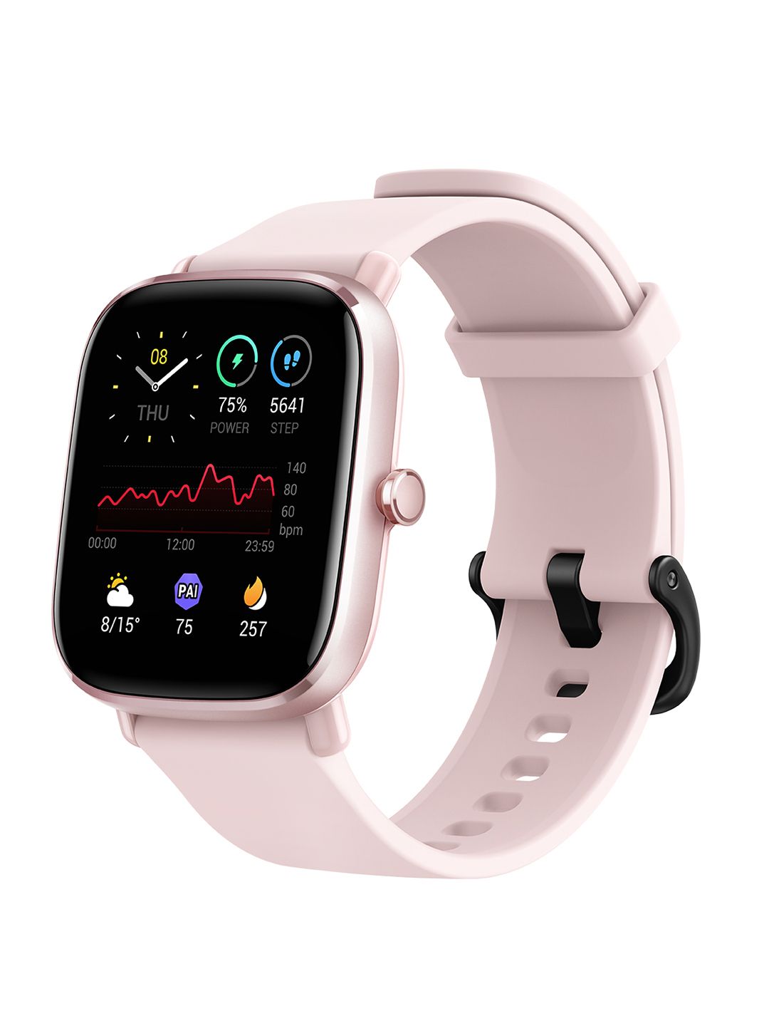 Amazfit Pink Solid GTS 2 Mini Smartwatch With 1.55" AMOLED Display A2018 Price in India