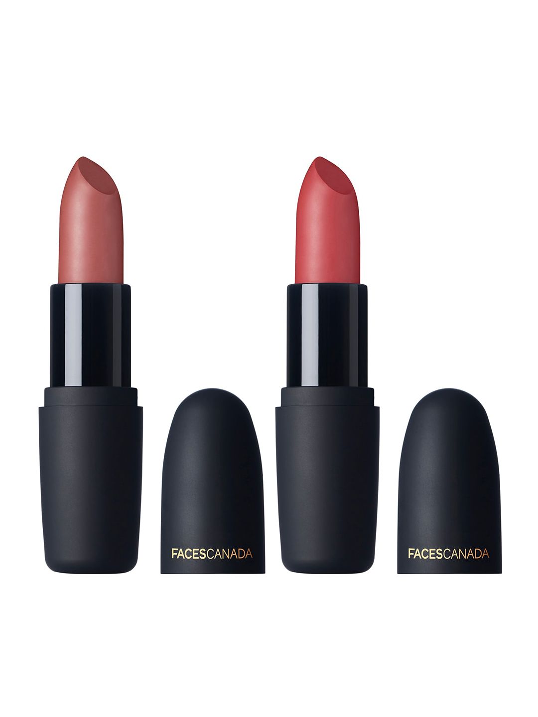 FACES CANADA Set of Weightless Matte Hydrating Lipsticks - Buff Nude & Peach Candy Price in India