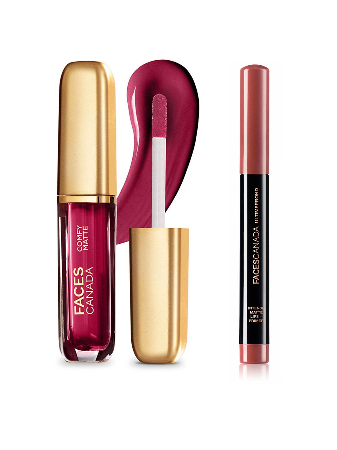 FACES CANADA Set of UltimePro HD Intense Lipstick 1.4 g & Comfy Matte Lip Color 3 ml Price in India