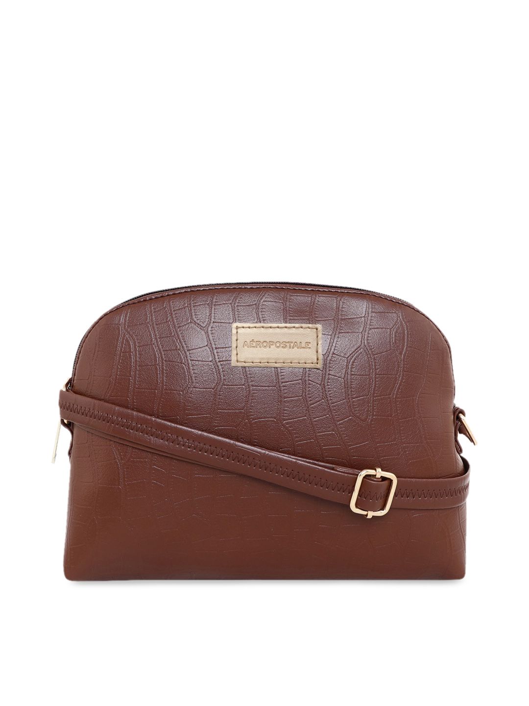 Aeropostale Brown Animal Textured PU Structured Sling Bag Price in India