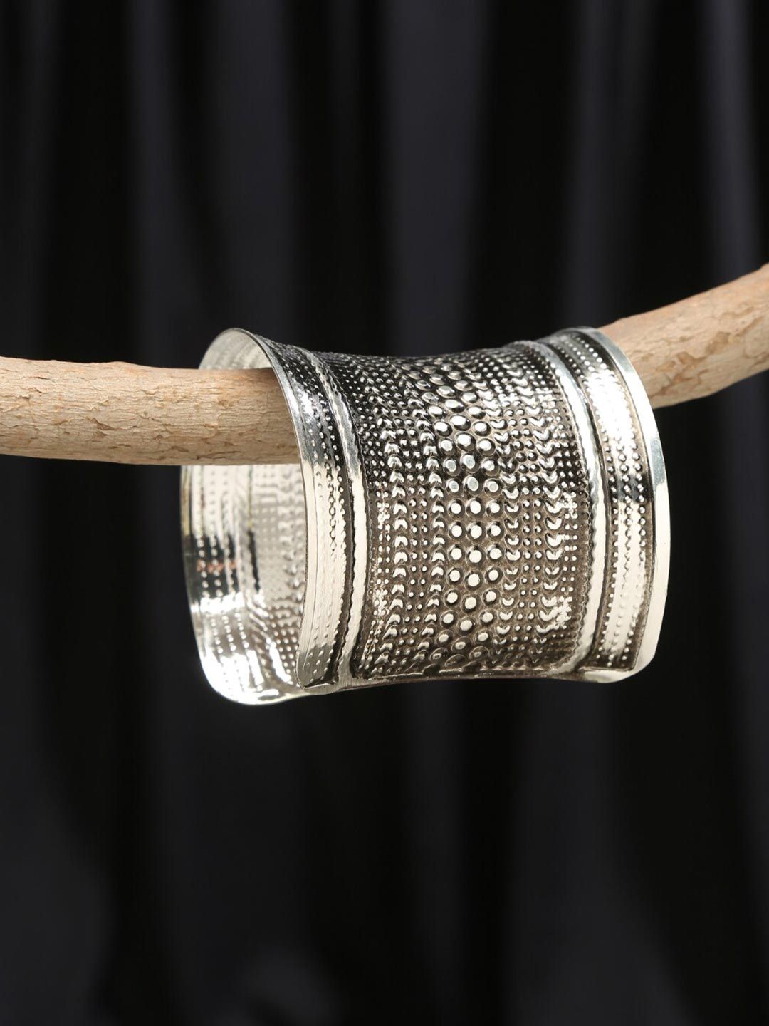 Celena Cole Women Silver-Plated Cuff Bracelet Price in India