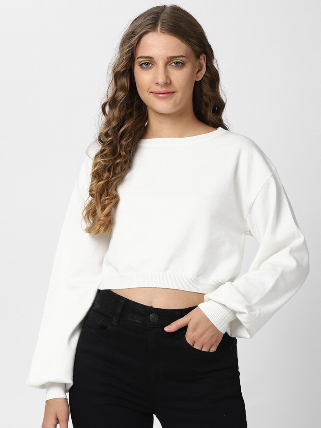 FOREVER 21 Off White Pullover Price in India