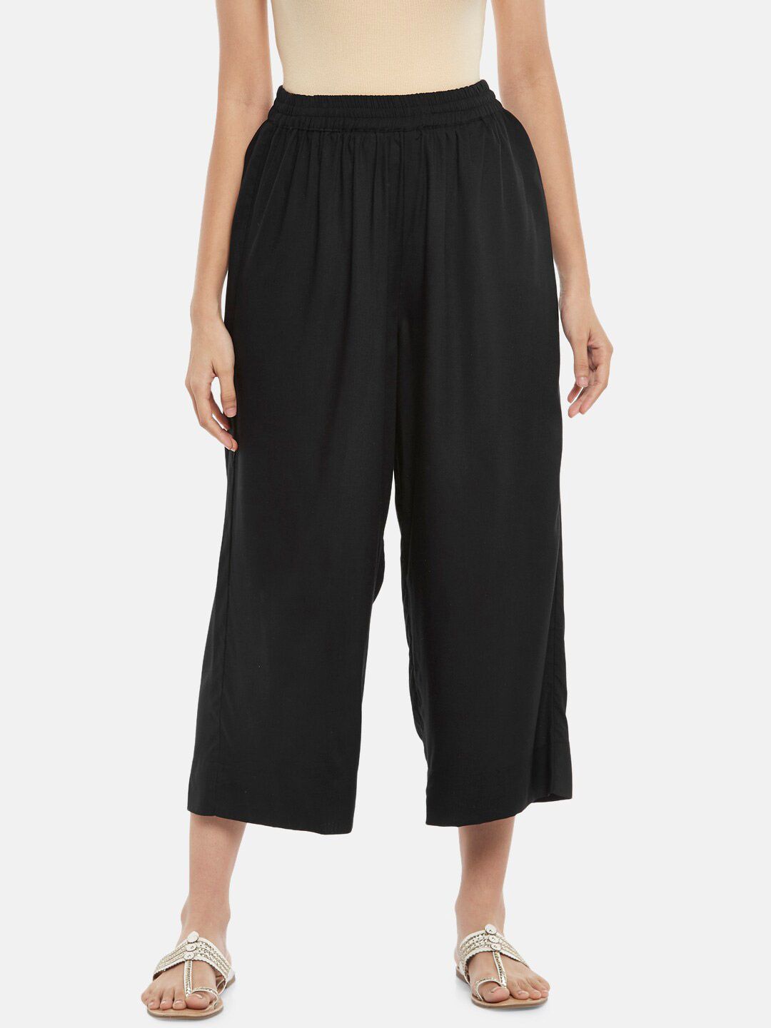 RANGMANCH BY PANTALOONS Women Black Palazzos
