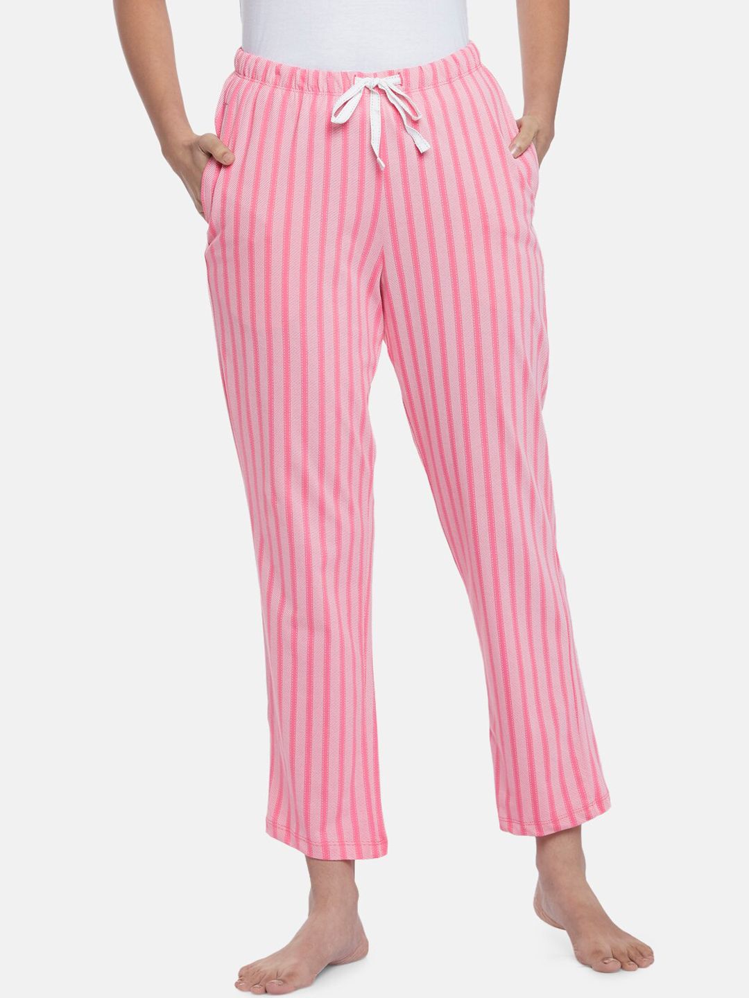 Dreamz by Pantaloons Pink Striped Lounge Pants Price in India