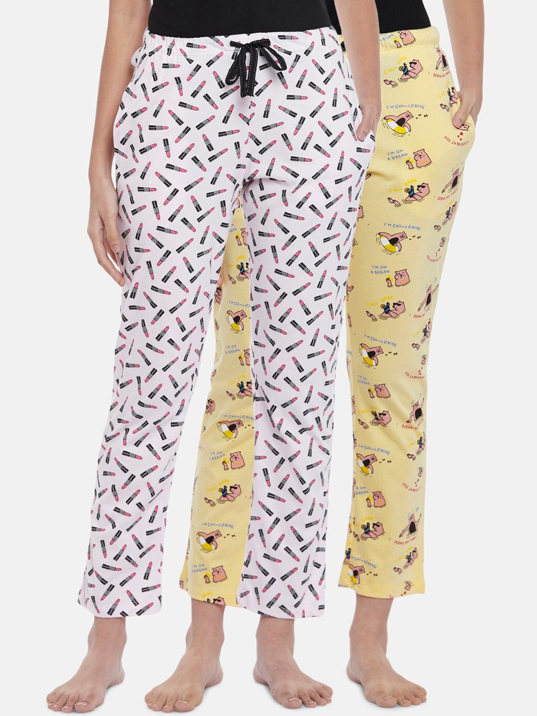 Dreamz by Pantaloons Women Pack of 2 Printed Lounge Pants Price in India