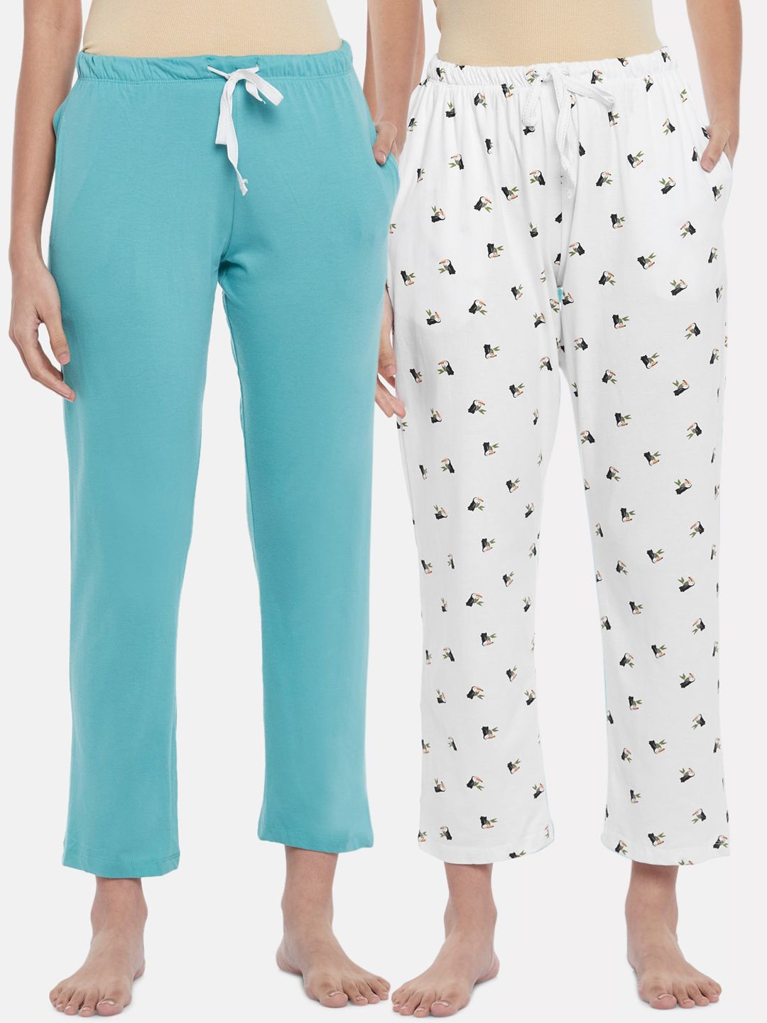 Dreamz by Pantaloons Women Pack Of 2 Printed Cotton Lounge Pants Price in India