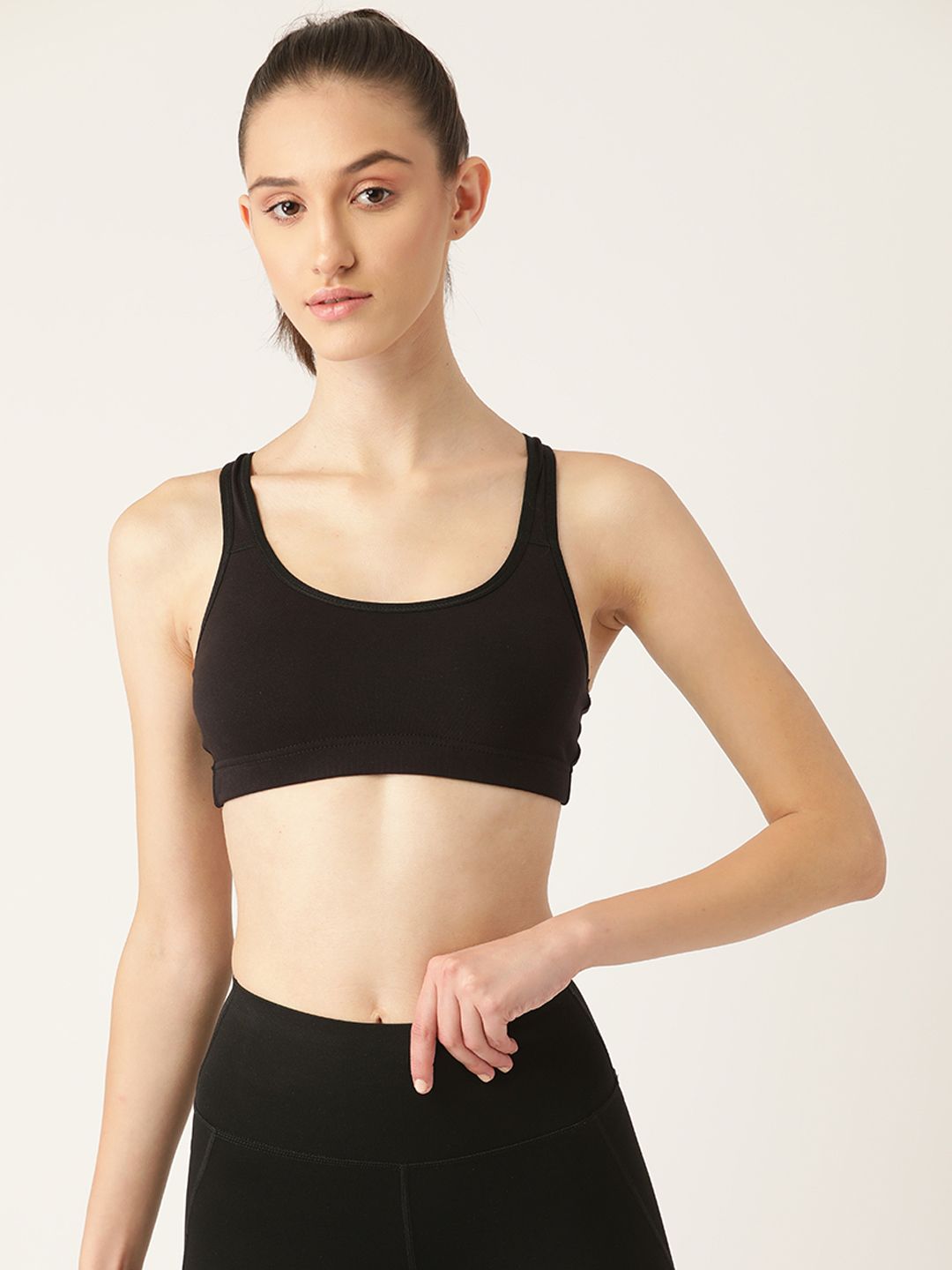 Lady Lyka Black Cotton Sports Bra Price in India