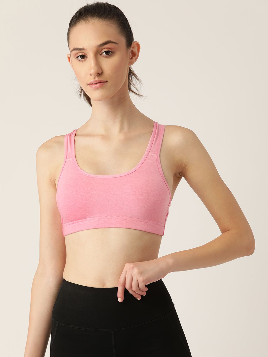 Lady Lyka Pink Cotton Sports Bra Price in India