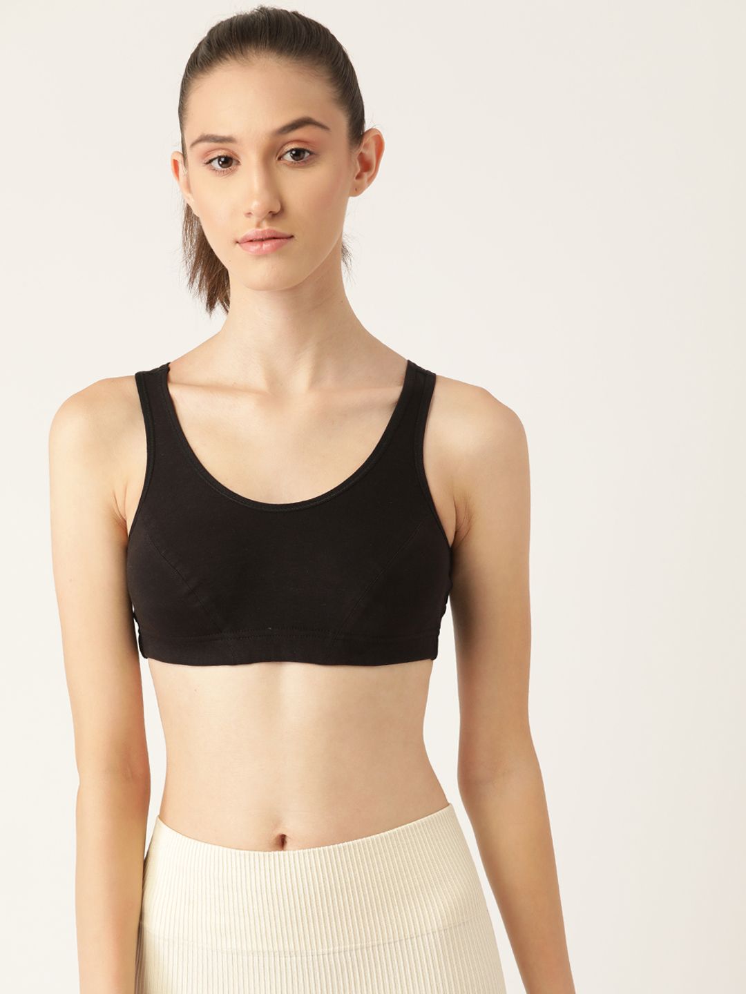 Lady Lyka Black Cotton Sports Bra Price in India