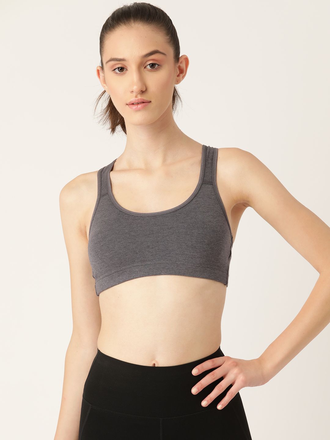 Lady Lyka Grey Cotton Sports Bra Price in India