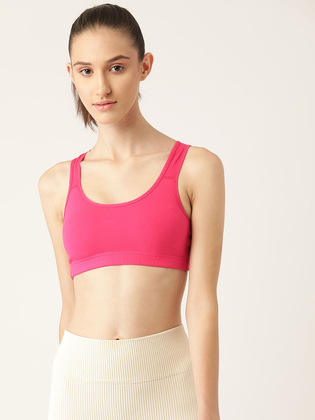 Lady Lyka Fuchsia Cotton Sports Bra Price in India