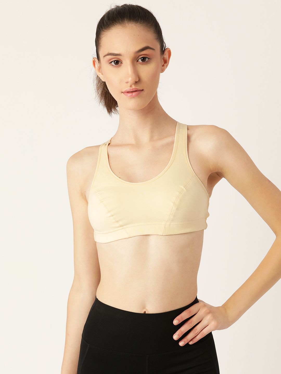 Lady Lyka Beige Cotton Sports Bra Price in India