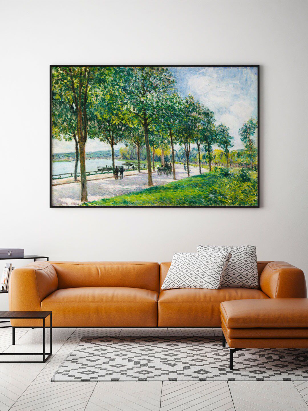 ARTSPACE Green & Blue Printed Chestnut Trees Canvas Painting Wall Art Price in India