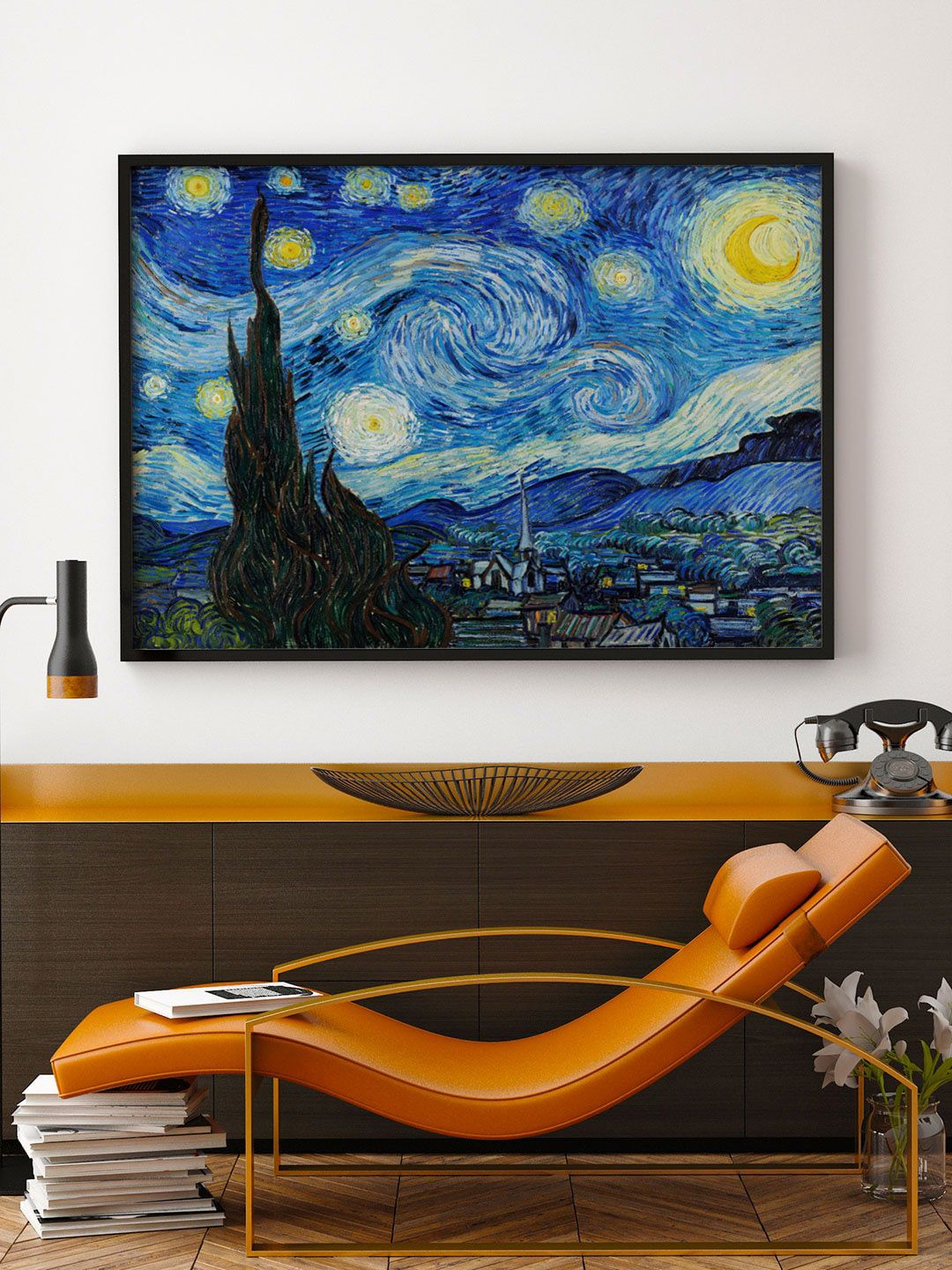 ARTSPACE Unisex Multi-Colored Starry Night Wood Wall Art Price in India