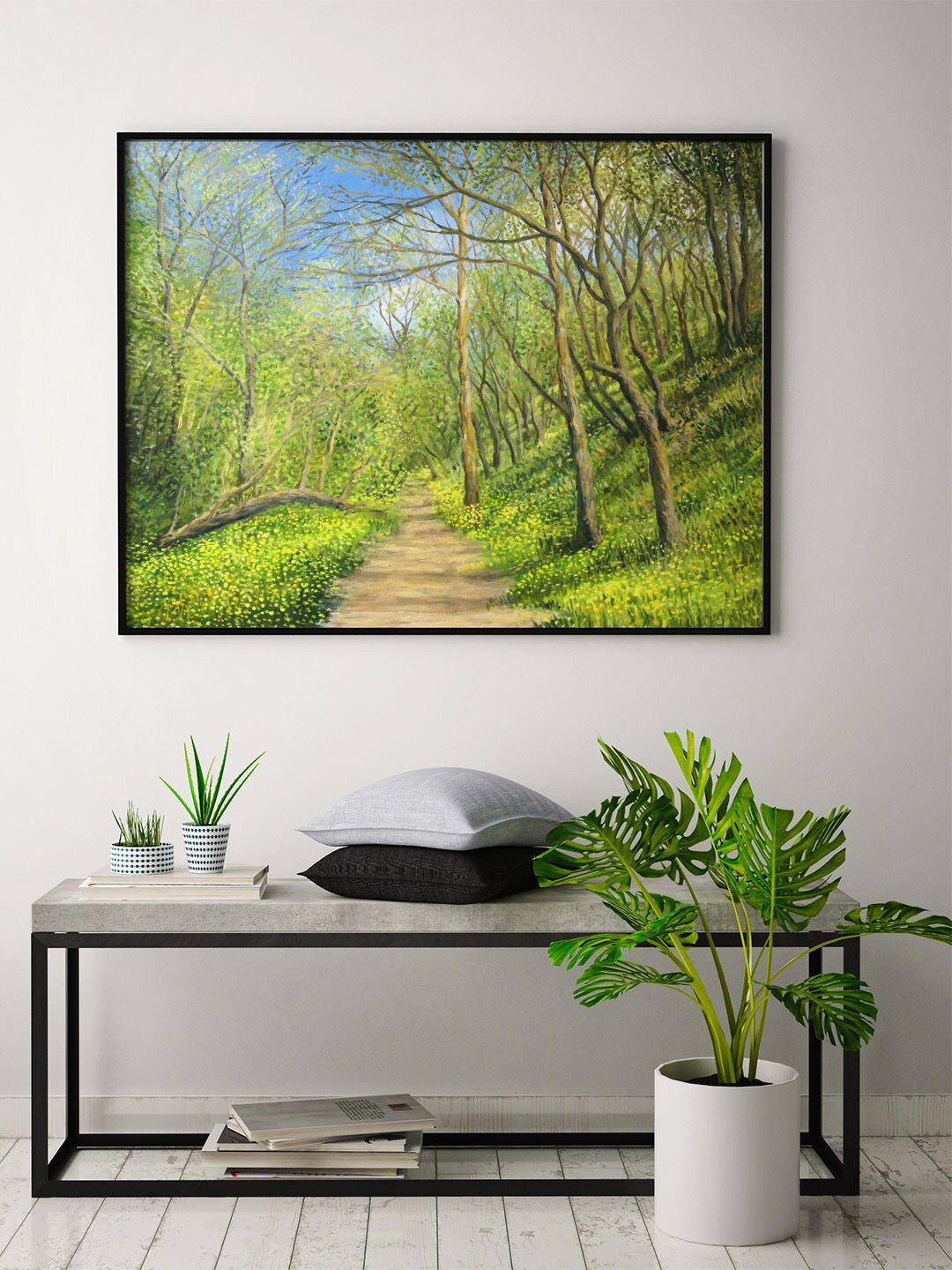 ARTSPACE Green & Blue Printed Framed Wall Art Price in India