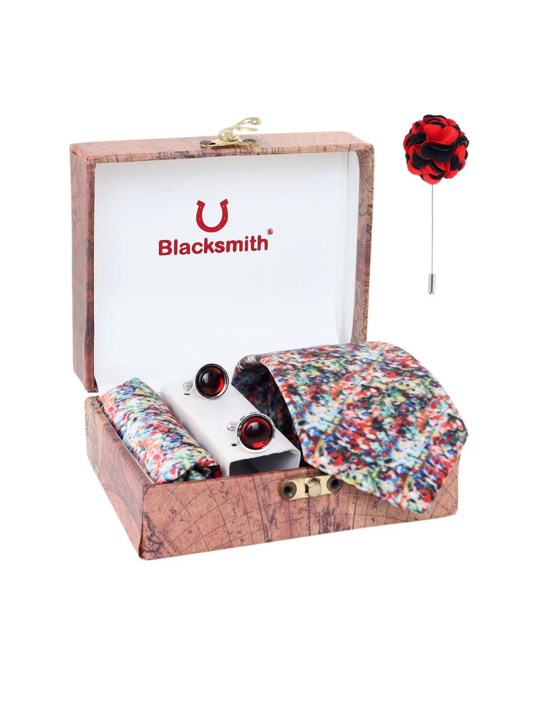 Blacksmith Men Multicoloured Printed Accessory Gift Set