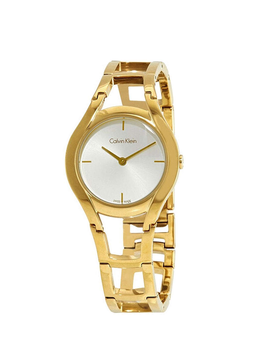 Calvin Klein Women Silver-Toned Dial & Gold Toned Bracelet Straps Analogue Watch K6R23526 Price in India