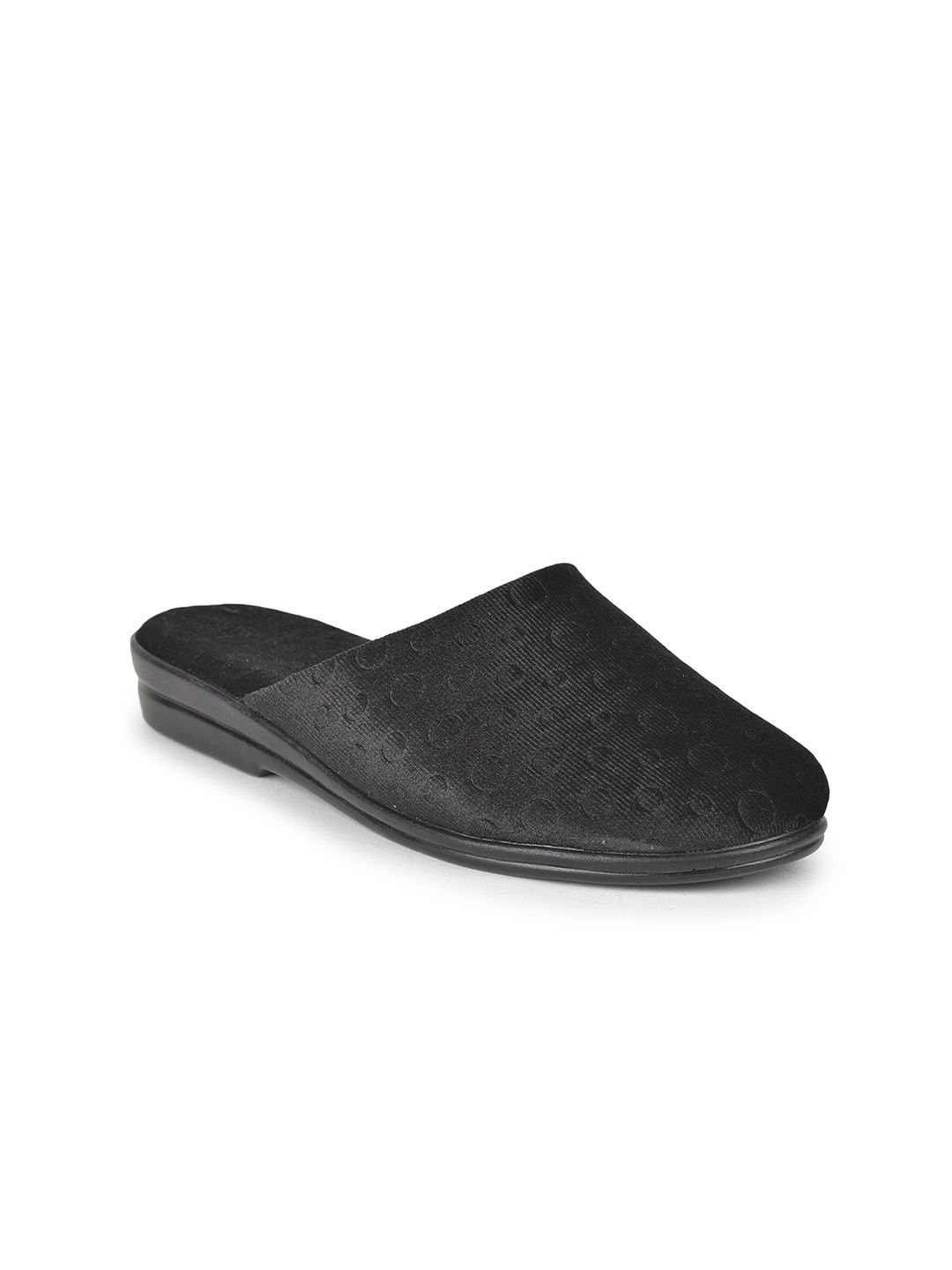 Liberty Women Black Textured Mules Price in India
