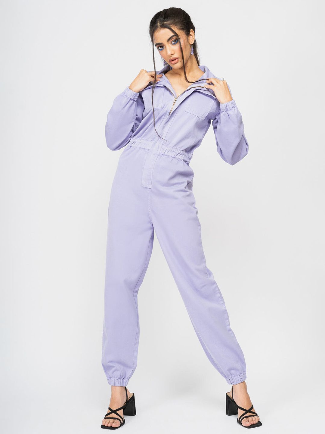 FREAKINS Women Purple Solid Jumpsuit Price in India