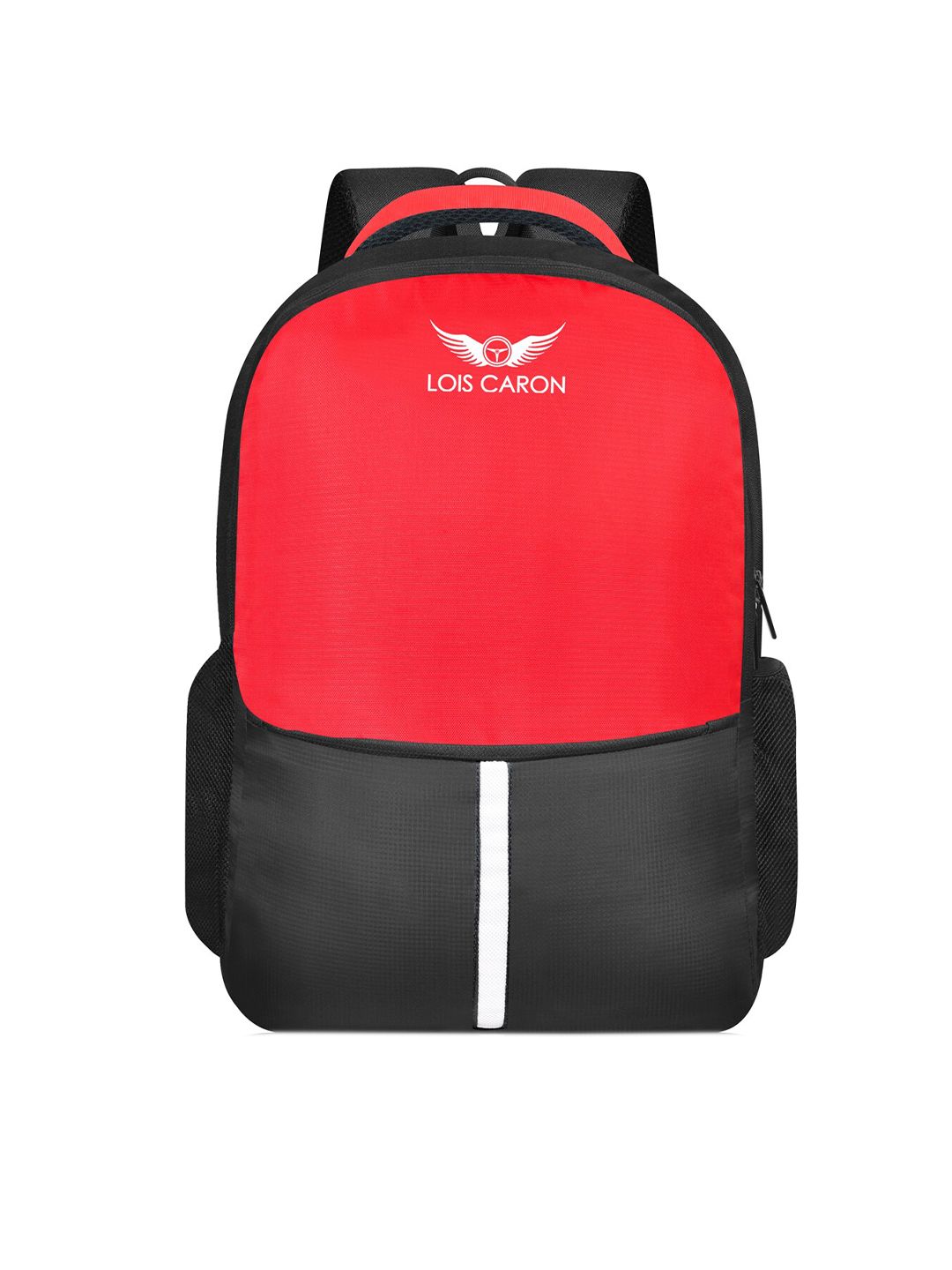 LOIS CARON Unisex Red & Black Backpack Price in India