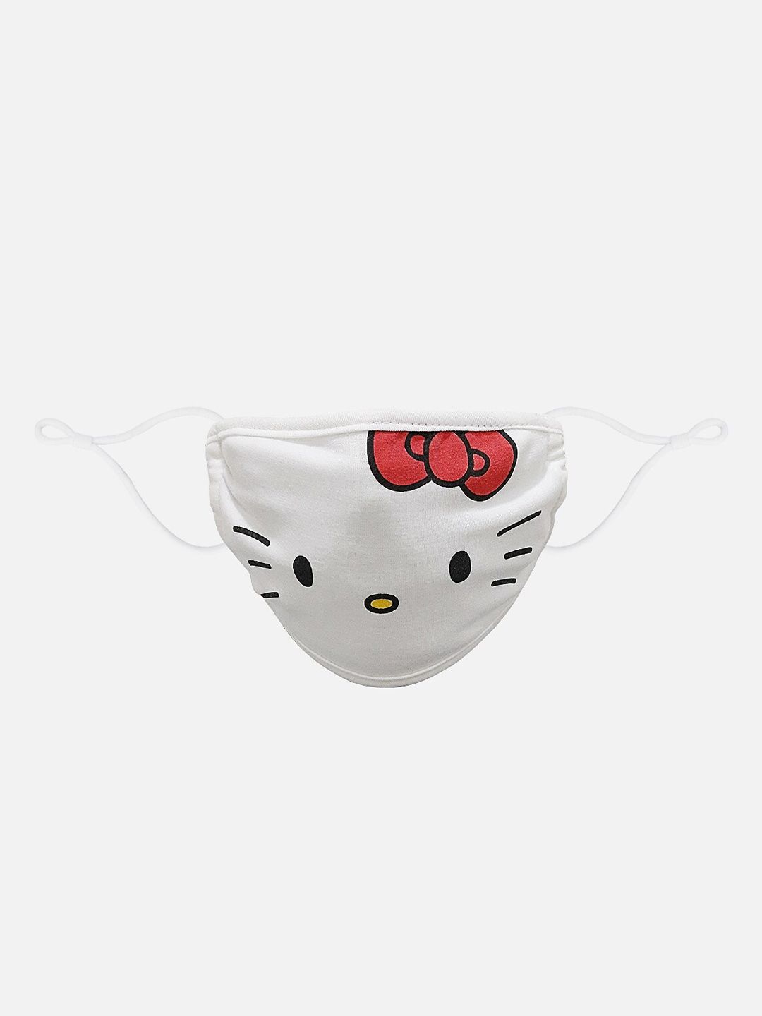 Free Authority Women White Hello Kitty Printed 2-Ply  Reusable Outdoor Masks Price in India