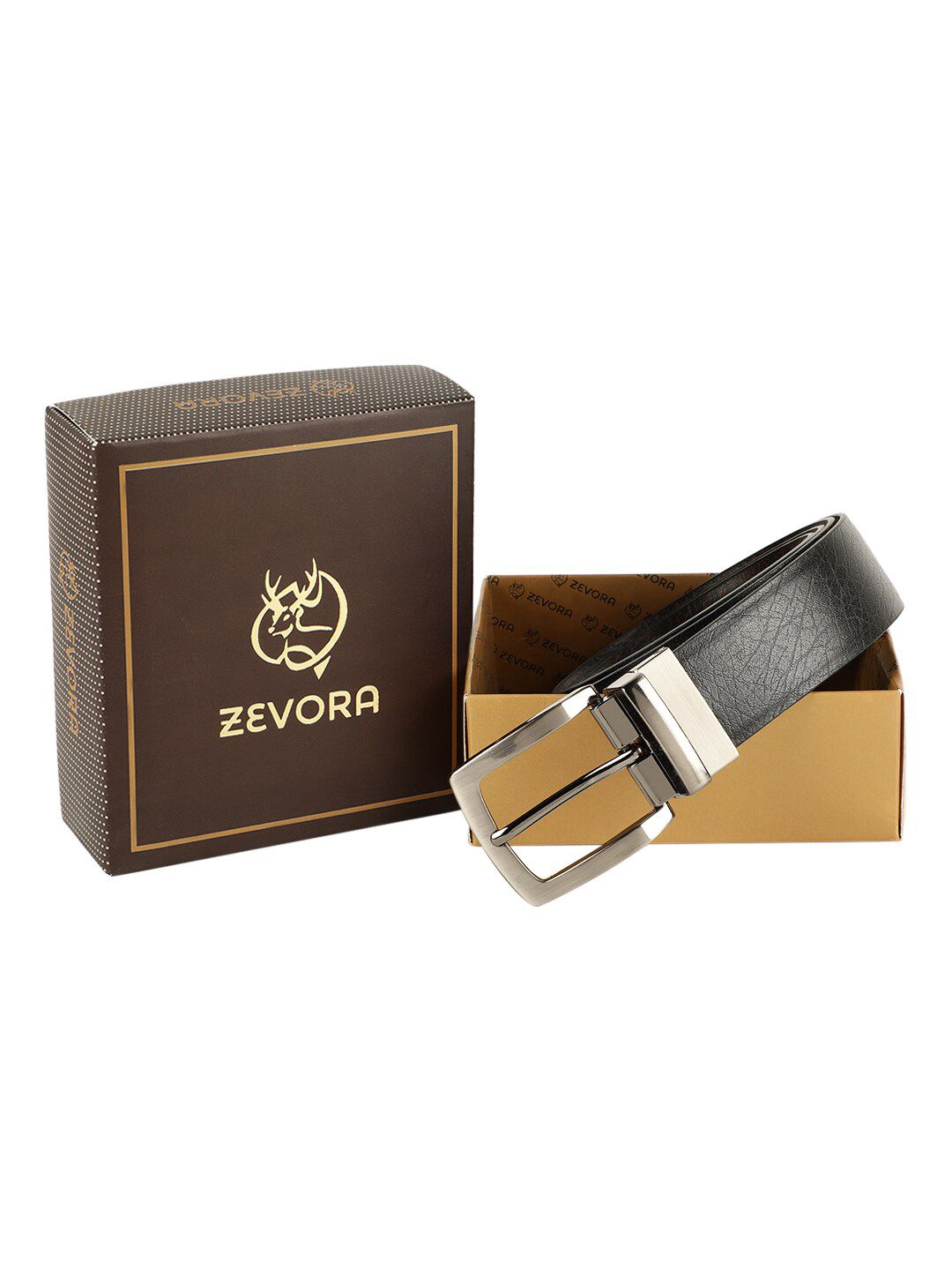 ZEVORA Women Black Reversible PU Formal Belt Price in India